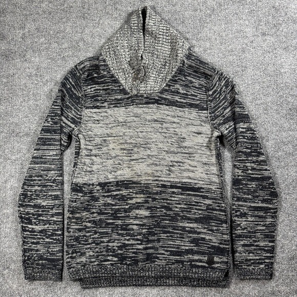Other - Trash Nouveau Sweater Mens Small Zip‎ Cowl Neck Gray Marled Knit